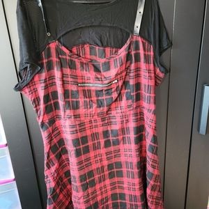 Plaid dress with mesh top (attached)